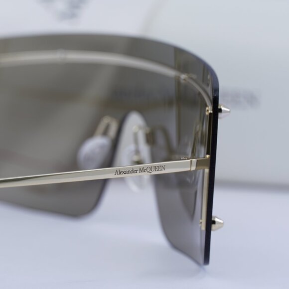 Final Price! Alexander McQueen AM0412S 002 Gold/Brown Sunglasses - Picture 10 of 11